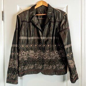 Vintage ELCC Brown Embroidered Brocade Jacket